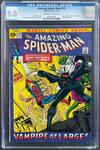 AMAZING SPIDER-MAN #102 CGC 9.0 OW WHITE 💎 UNPRESSED