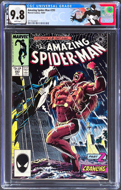 AMAZING SPIDER-MAN #293 CGC 9.8 WHITE PAGES 💎 NEW Case Black Suit Secret Wars 8 Custom Label