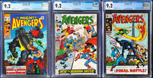 Load image into Gallery viewer, AVENGERS #69 #70 #71 CGC 9.2 WHITE 1969 Marvel Comics 1st Appearances Set of 3