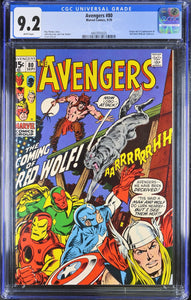 AVENGERS #80 CGC 9.2 WHITE PAGES 💎 1st RED WOLF