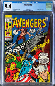 AVENGERS #80 CGC 9.4 WHITE PAGES 💎 1st RED WOLF (UNPRESSED)
