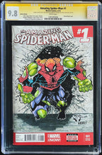 Load image into Gallery viewer, Amazing Spider-Man #1 CGC 9.8 SS Sketch Blank Variant Original Art Signed 2x Marvel 2014