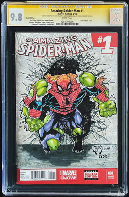 Amazing Spider-Man #1 CGC 9.8 SS Sketch Blank Variant Original Art Signed 2x Marvel 2014