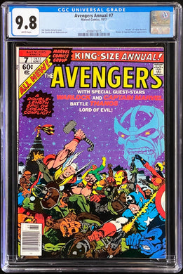 Avengers Annual #7 CGC 9.8 WHITE PAGES 🔥 Death of Adam Warlock 1977 Marvel Comics Jim Starlin