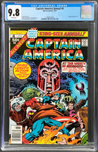 Load image into Gallery viewer, CAPTAIN AMERICA ANNUAL #4 CGC 9.8 WHITE PAGES 💎 1st MUTANT FORCE