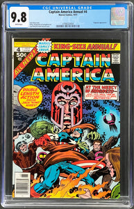 CAPTAIN AMERICA ANNUAL #4 CGC 9.8 WHITE PAGES 💎 1st MUTANT FORCE