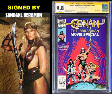 CONAN THE BARBARIAN MOVIE SPECIAL #1 CGC 9.8 SS WHITE PAGES 💎 SIGNED SANDAHL BERGMAN