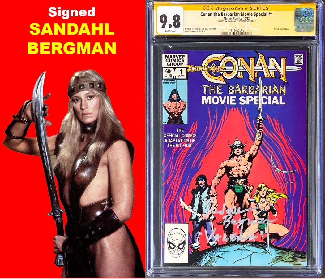 CONAN THE BARBARIAN MOVIE SPECIAL #1 CGC 9.8 SS WHITE PAGES 💎 SIGNED SANDAHL BERGMAN