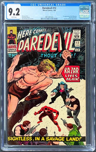 DAREDEVIL #12 CGC 9.2 WHITE PAGES 💎 1st PLUNDERER  2nd KA-ZAR