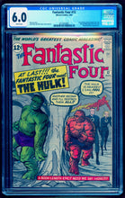Load image into Gallery viewer, FANTASTIC FOUR #12 CGC 6.0 WHITE PAGES 💎 1st HULK MEETING
