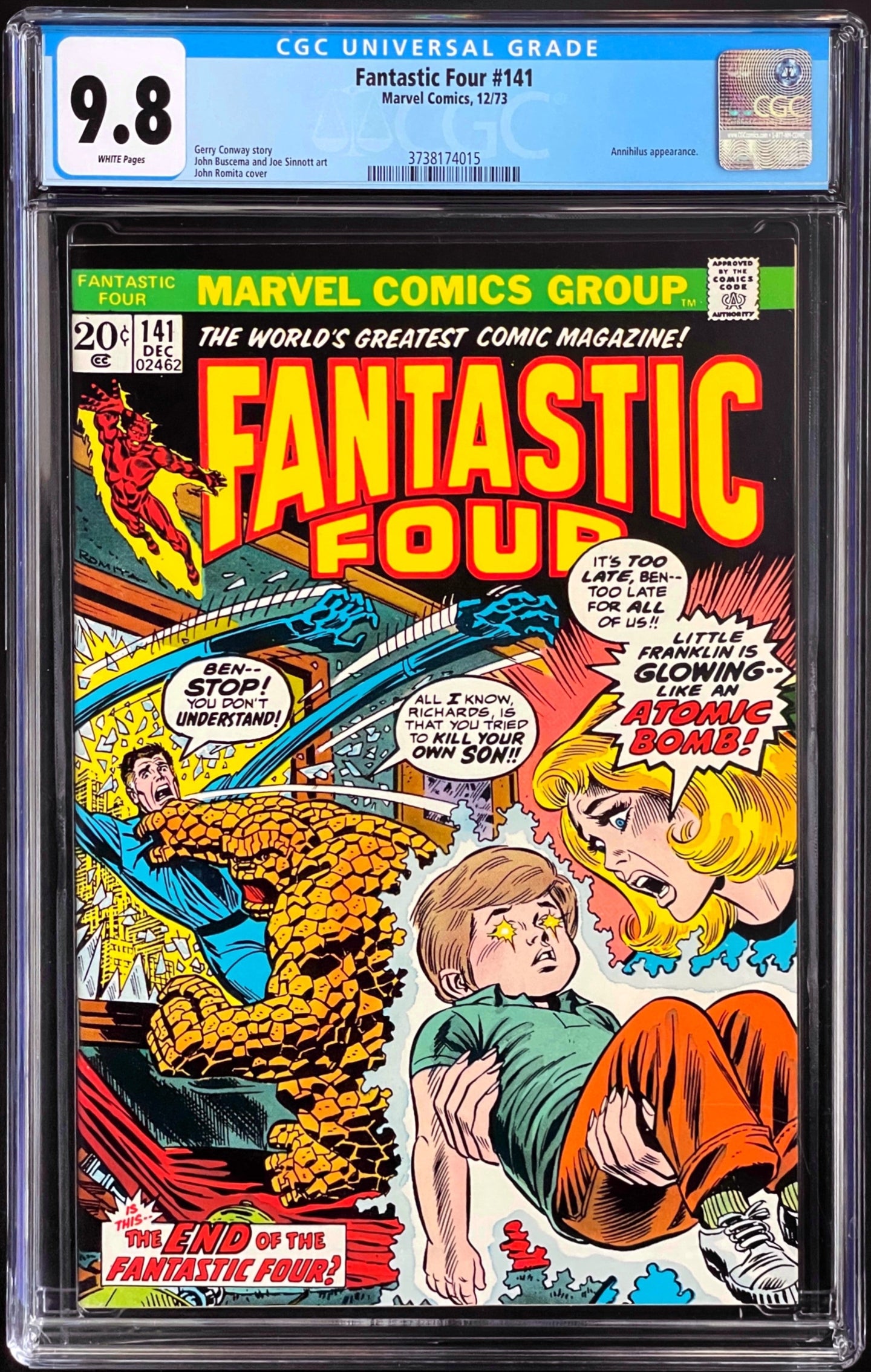 FANTASTIC FOUR #141 CGC 9.8 WHITE PAGES 💎 KEY ANNIHILUS