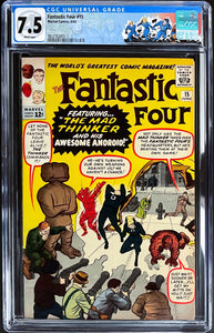 FANTASTIC FOUR #15 CGC 7.5 WHITE PAGES 💎 1st MAD THINKER (CUSTOM LABEL)