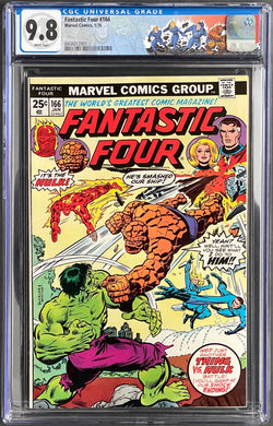 FANTASTIC FOUR #166 CGC 9.8 WHITE PAGES 💎 HULK BATTLE COVER
