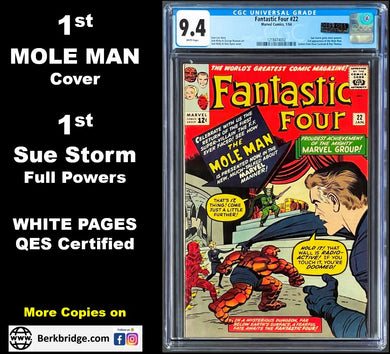 FANTASTIC FOUR #22 CGC 9.4 WHITE PAGES 💎 QES CERTIFIED