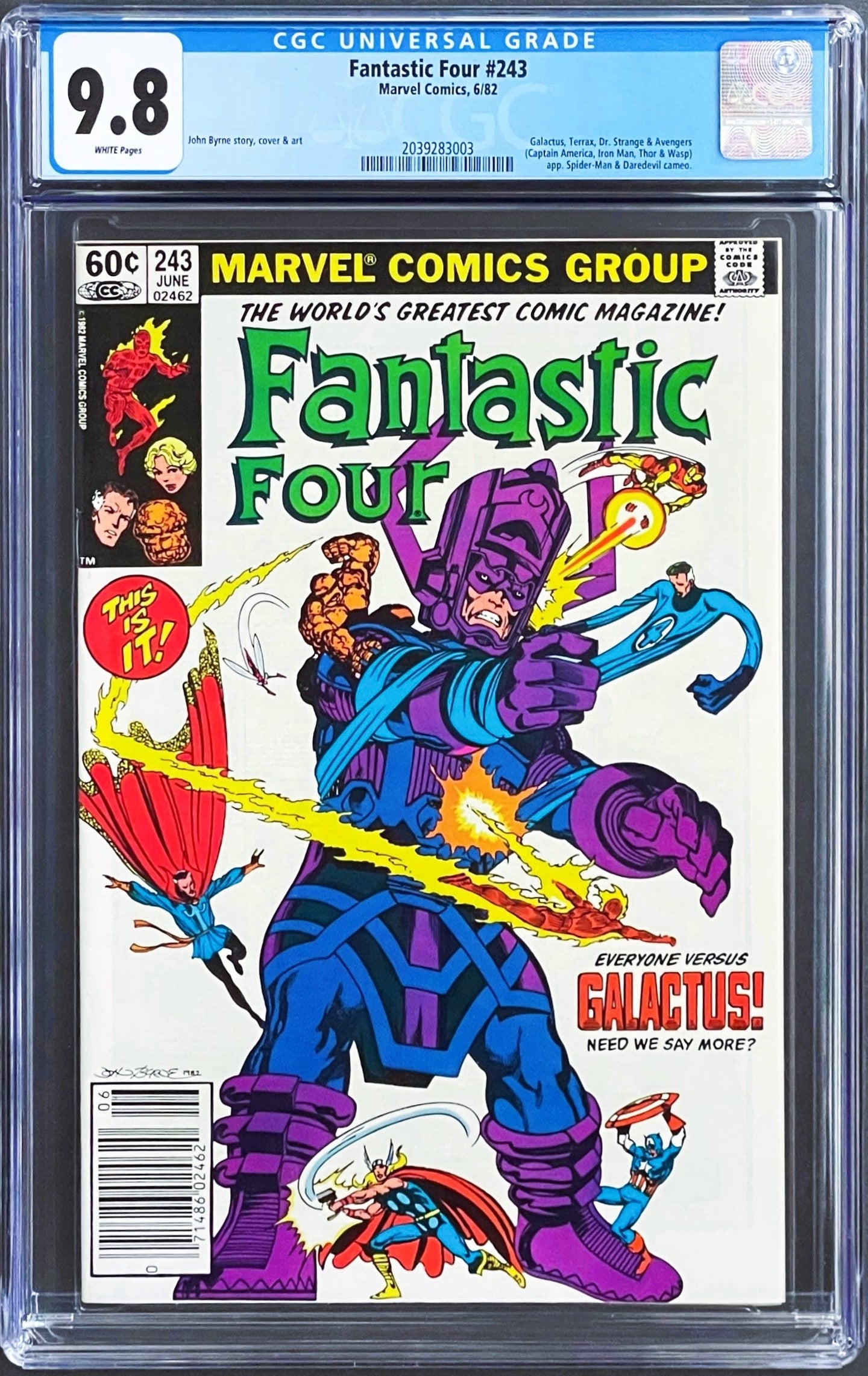 FANTASTIC FOUR #243 CGC 9.8 WHITE PAGES 💎 NEWSSTAND EDITION