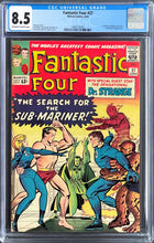 Load image into Gallery viewer, FANTASTIC FOUR #27 CGC 8.5 OW WHITE PAGES 💎 1st Dr. STRANGE CROSSOVER