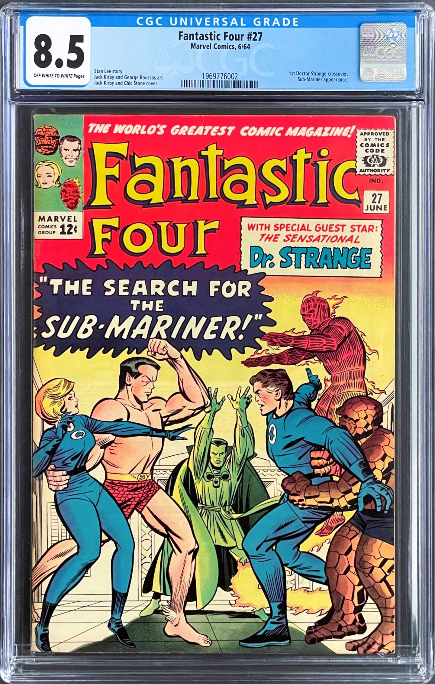 FANTASTIC FOUR #27 CGC 8.5 OW WHITE PAGES 💎 1st Dr. STRANGE CROSSOVER