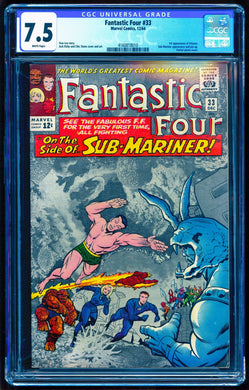 FANTASTIC FOUR #33 CGC 7.5 WHITE PAGES 💎 1st ATTUMA