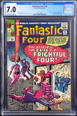 FANTASTIC FOUR #36 CGC 7.0 OW WHITE PAGES 🔥 1st MEDUSA & FRIGHTFUL FOUR