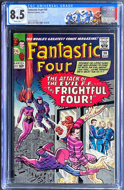 FANTASTIC FOUR #36 CGC 8.5 WHITE PAGES 💎 1st MEDUSA 1965