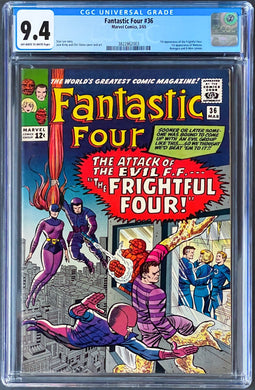 FANTASTIC FOUR #36 CGC 9.4 OW WHITE PAGES 💎 1st MEDUSA 1965