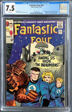 FANTASTIC FOUR #45 CGC 7.5 WHITE PAGES 💎 1st INHUMANS (8003)