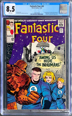 FANTASTIC FOUR #45 CGC 8.5 WHITE PAGES 💎 1st INHUMANS (5002)