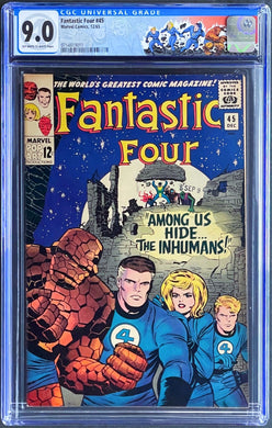 FANTASTIC FOUR #45 CGC 9.0 OW WHITE (Unpressed) 💎 1st INHUMANS 1965