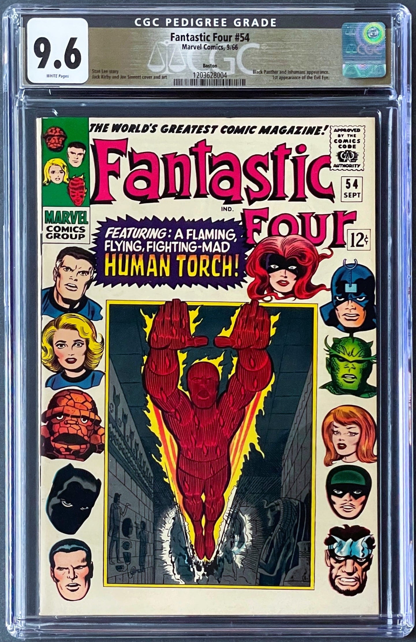 FANTASTIC FOUR #54 CGC 9.6 BOSTON PEDIGREE White Pages 1966 Marvel 3rd Black Panther 1st Prester John