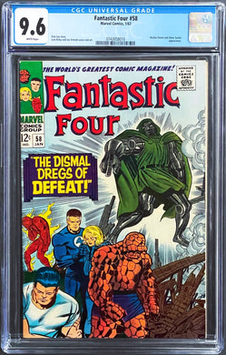 FANTASTIC FOUR #58 CGC 9.6 WHITE 1967 Marvel Comics Doctor Doom Silver Surfer Key