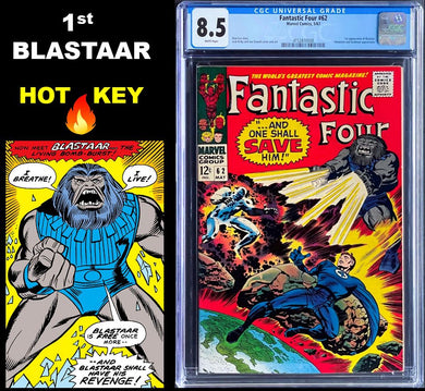 FANTASTIC FOUR #62 CGC 8.5 WHITE PAGES 💎 1st BLAASTAR