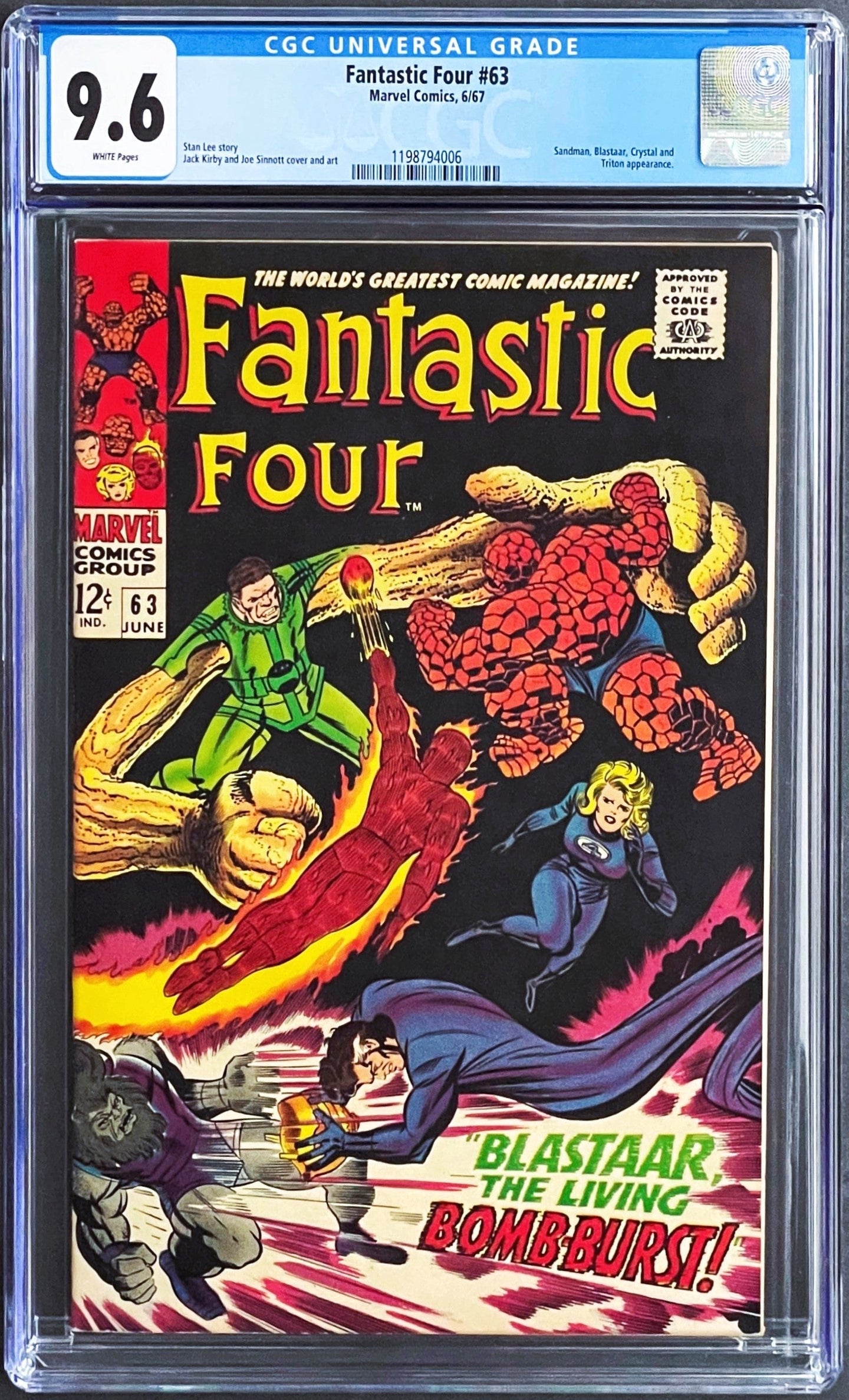 FANTASTIC FOUR #63 CGC 9.6 WHITE PAGES (UNPRESSED)