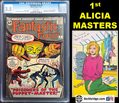 FANTASTIC FOUR #8 CGC 3.5 WHITE PAGES 💎 1st ALICIA MASTERS & PUPPET MASTER