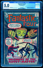 Load image into Gallery viewer, FANTASTIC FOUR #8 CGC 5.0 OW WHITE PAGES 💎 1st ALICIA MASTERS &amp; PUPPET MASTER