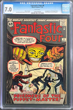 Load image into Gallery viewer, FANTASTIC FOUR #8 CGC 7.0 WHITE PAGES 💎 1st ALICIA MASTERS &amp; PUPPET MASTER