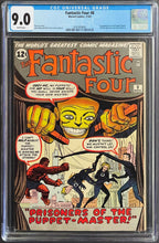 Load image into Gallery viewer, FANTASTIC FOUR #8 CGC 9.0 WHITE PAGES 💎 1st ALICIA MASTERS &amp; PUPPET MASTER