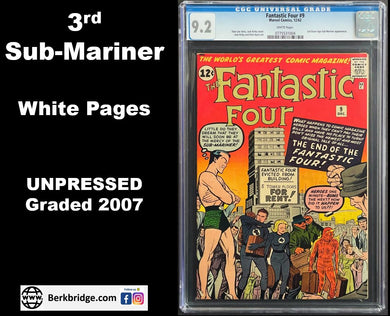 FANTASTIC FOUR #9 CGC 9.2 WHITE PAGES 💎 GRADED 2007