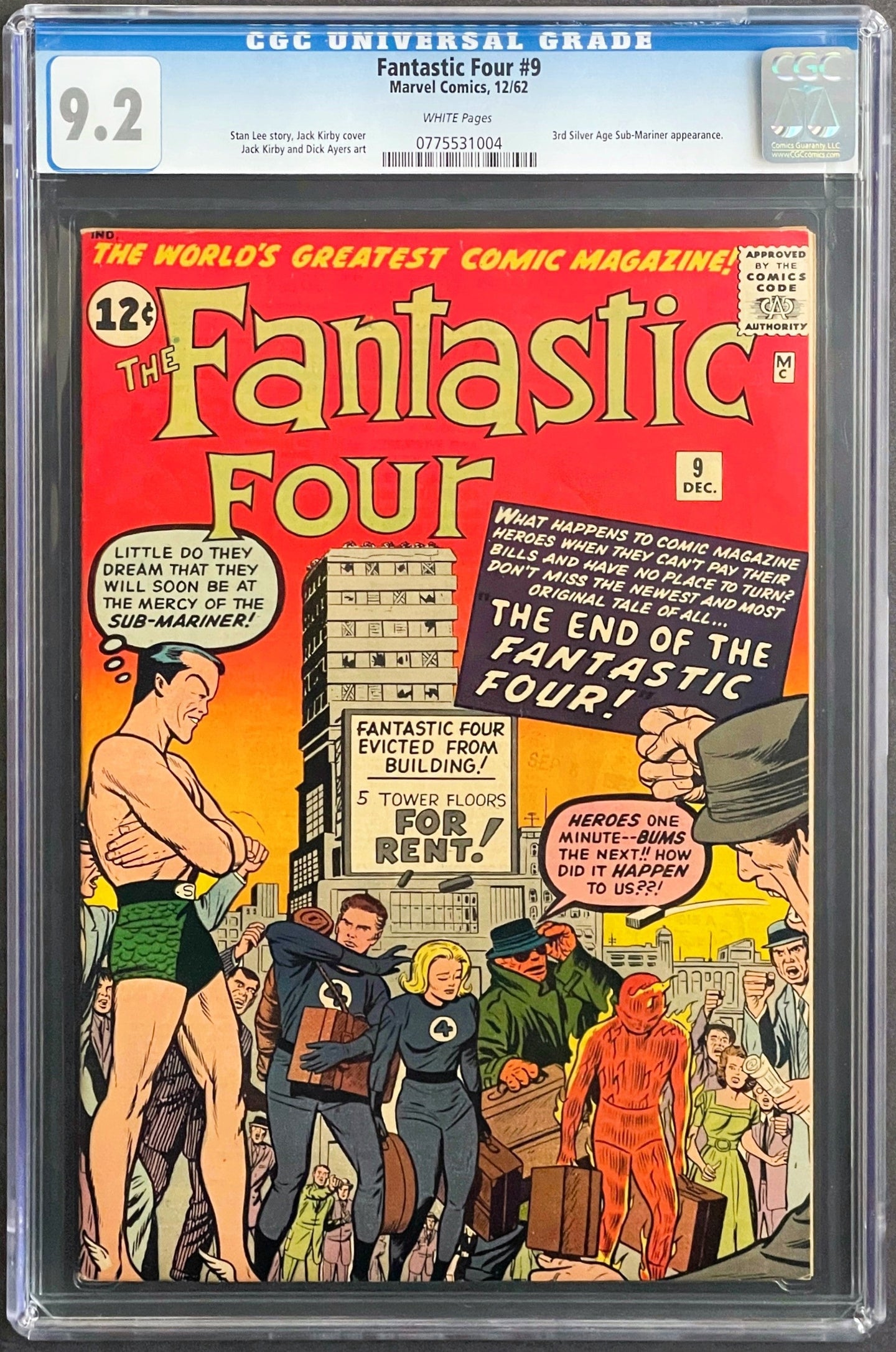 FANTASTIC FOUR #9 CGC 9.2 WHITE PAGES 💎 GRADED 2007