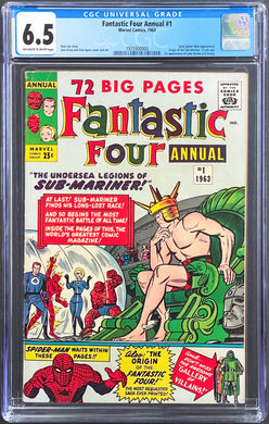 FANTASTIC FOUR ANNUAL #1 CGC 6.5 OW WHITE PAGES 🔥 UNPRESSED (0003)