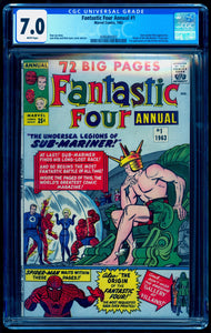 FANTASTIC FOUR ANNUAL #1 CGC 7.0 WHITE PAGES 💎 1st LADY DORMA & KRANG