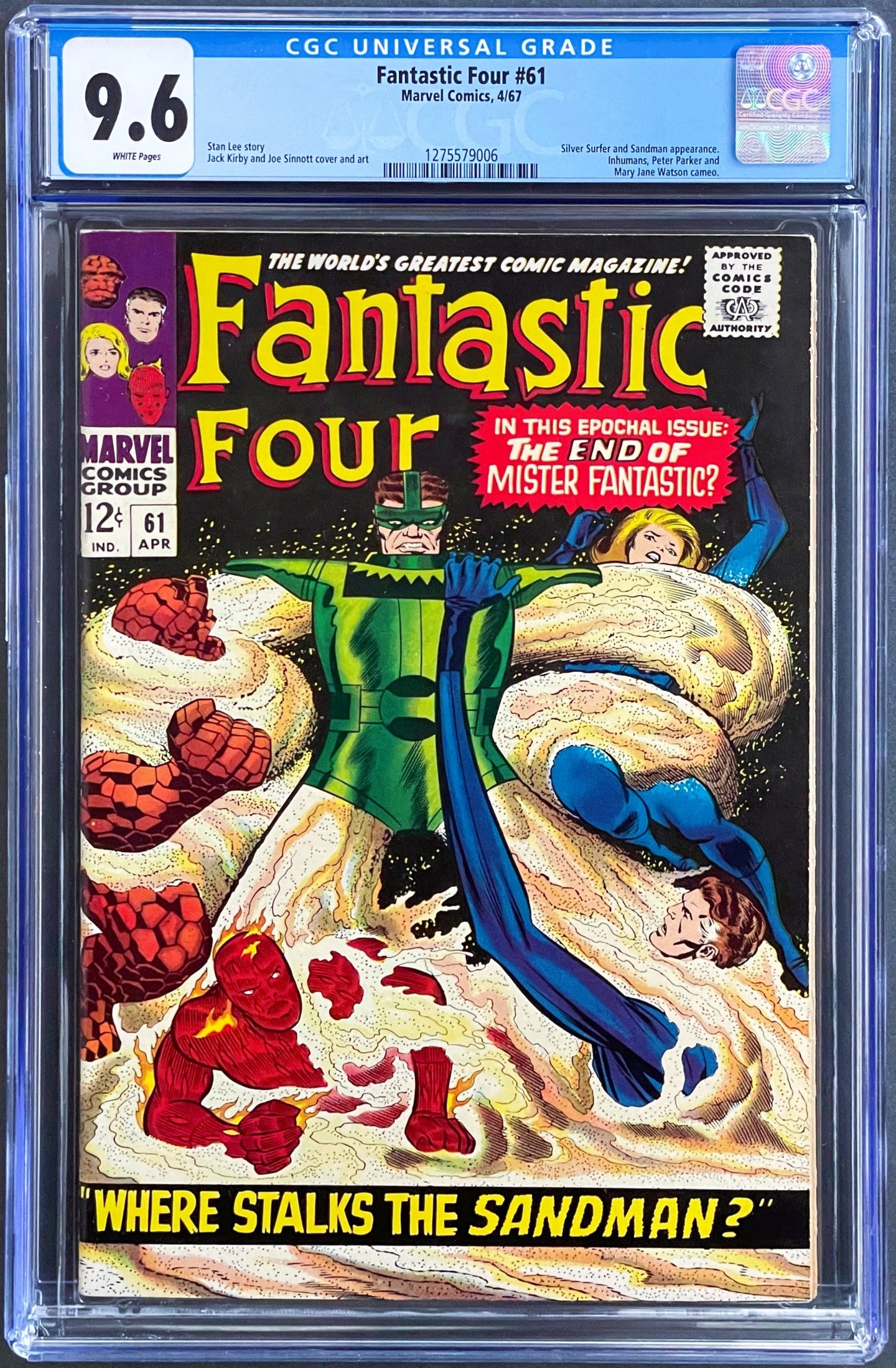 Fantastic Four #61 CGC 9.6 White 1967 Marvel Comics