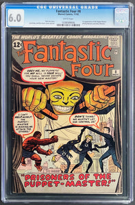 Fantastic Four #8 #15 #20 CGC 6.0 WHITE PAGES 💎 3 Key 1st Appearances Marvel Comics 1962 1963