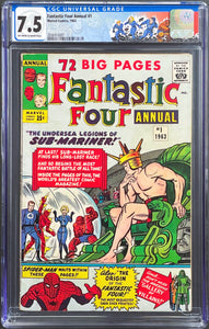 Fantastic Four Annual #1 CGC 7.5 OW White Pages (Unpressed) 💎 Original Jack Kirby Amazing Spider-Man #1 Story