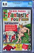 Load image into Gallery viewer, Fantastic Four Annual #1 CGC 8.0 White 1963 Marvel Comics 5th Amazing Spider-Man (Unpressed)