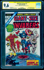 GIANT-SIZE INVADERS #1 CGC 9.6 SS WHITE PAGES 💎 SIGNED JOHN ROMITA & ROY THOMAS