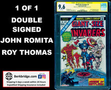 Load image into Gallery viewer, GIANT-SIZE INVADERS #1 CGC 9.6 SS WHITE PAGES 💎 SIGNED JOHN ROMITA &amp; ROY THOMAS