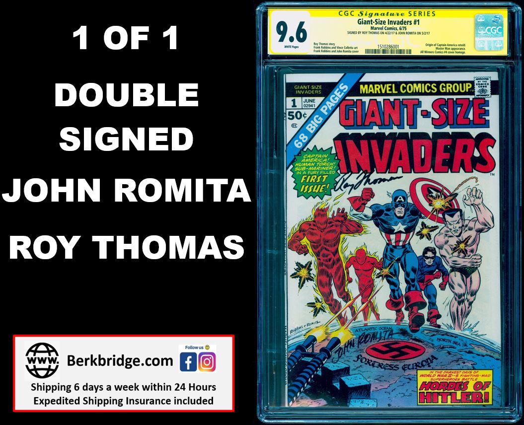 GIANT-SIZE INVADERS #1 CGC 9.6 SS WHITE PAGES 💎 SIGNED JOHN ROMITA & ROY THOMAS