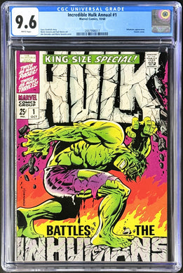 Incredible Hulk Annual #1 (1968) CGC 9.6 White Pages 💎 1st App League of Evil Inhumans