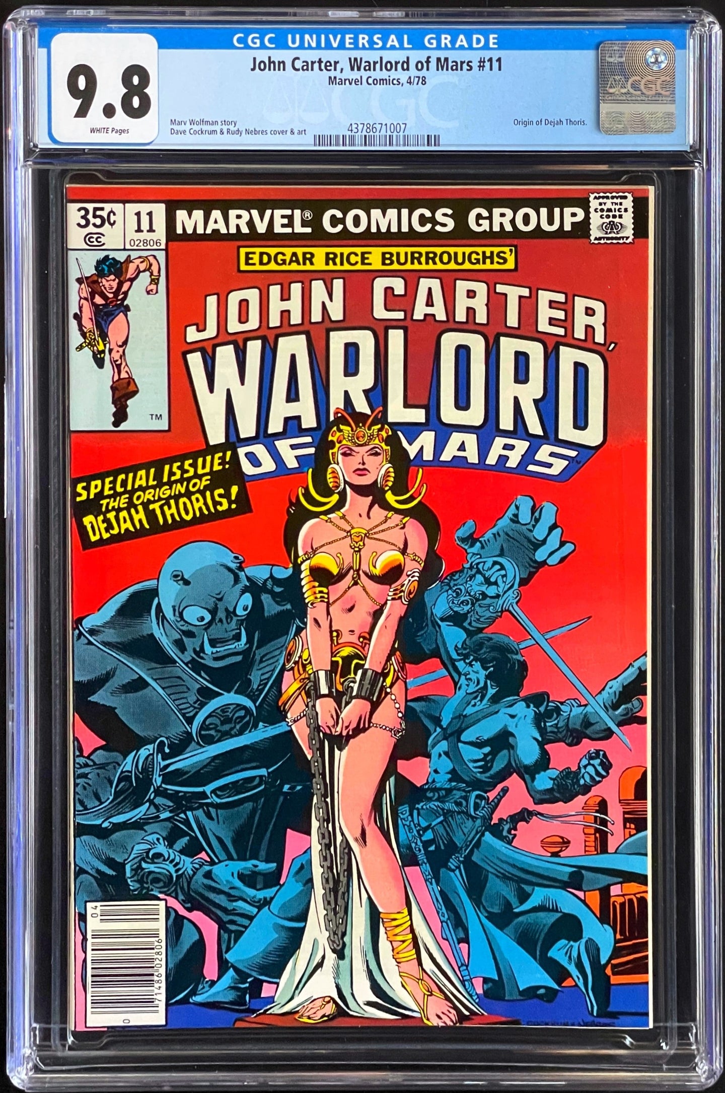 JOHN CARTER WARLORD OF MARS #11 CGC 9.8 WHITE PAGES 💎 DEJAH THORIS ORIGIN