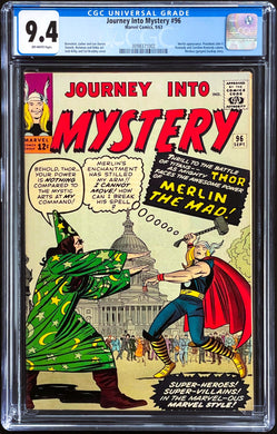 JOURNEY INTO MYSTERY #96 CGC 9.4 (Unpressed) 💎 1st Appearance MERLIN